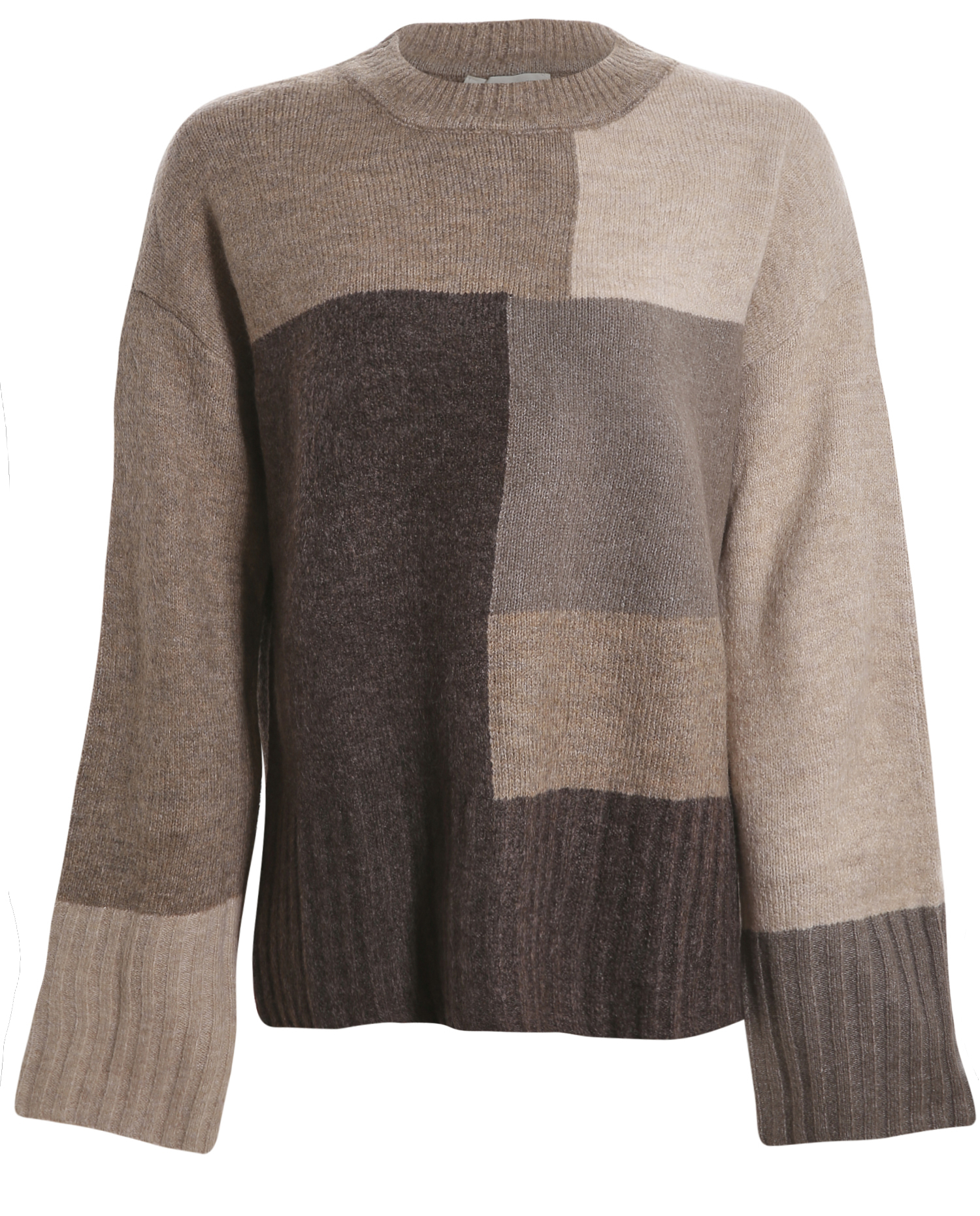Color Block Rib Knit Sweater