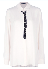 Pleated Bow Tie Blouse