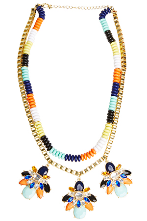 DAILYLOOK Vibrant Beaded Stone Necklace