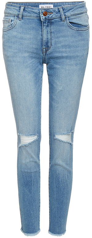 DL1961 Florence Instasculpt Distressed Cropped Jeans