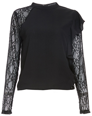 After Market Lace Sleeves Ruffle Top
