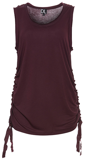 Drapey Rayon Tank Top with Shirred Sides