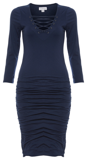 Velvet by Graham & Spencer Lace Up Front Bodycon Dress