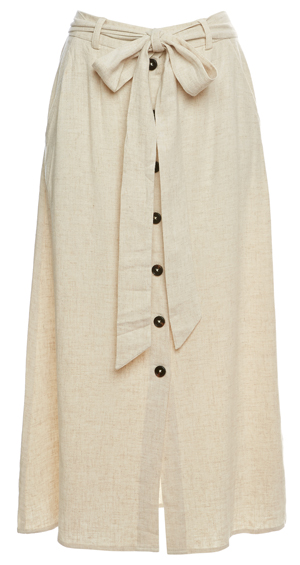 Buttoned Front A-Line Skirt