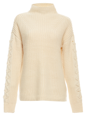 Funnel-neck Textured Sweater