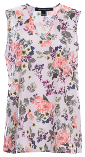 French Connection V-Neck Sleeveless Printed Top