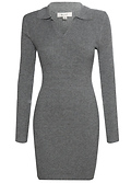 Ribbed Polo Sweater Dress