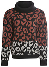 Animal Print Turtleneck Sweater