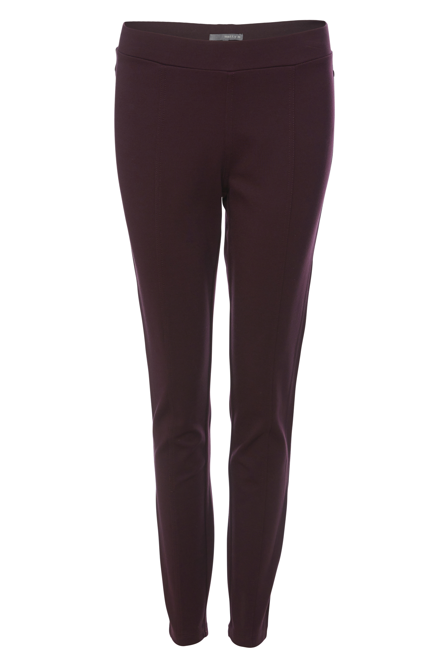 Matty M Seamed Legging w/ Back Pockets in Wine