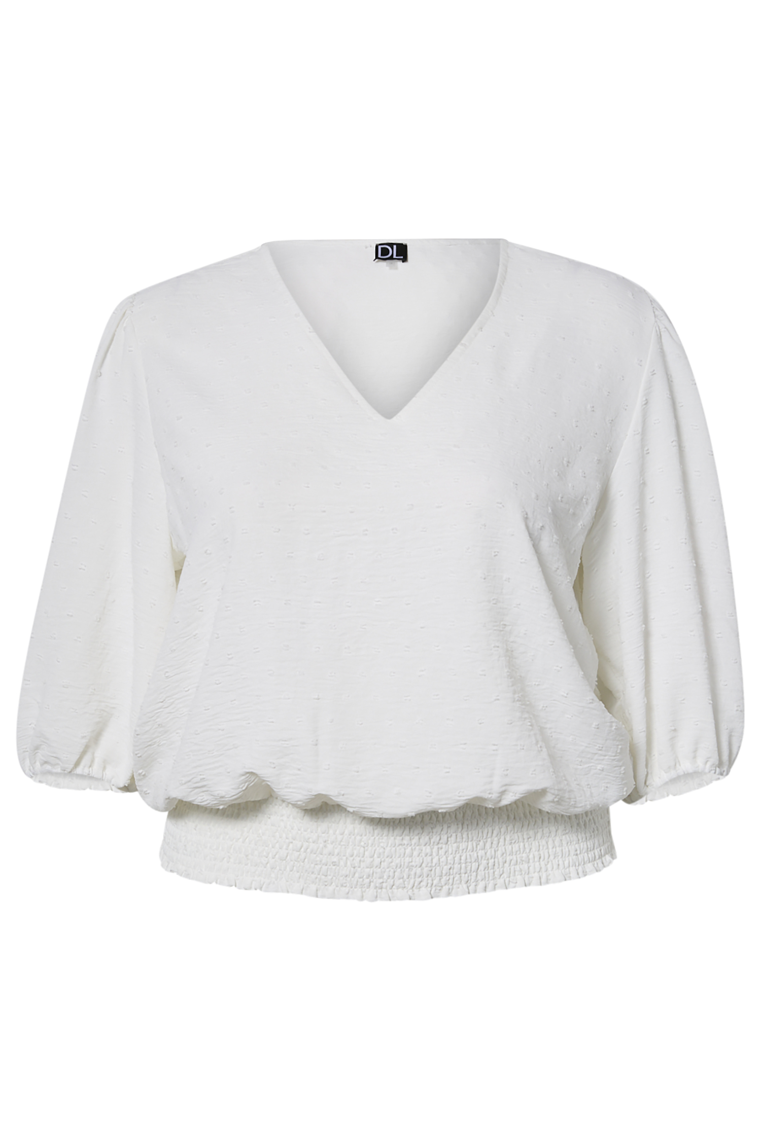 Swiss Dot Blouse in Off-White 1X - 2X | DAILYLOOK