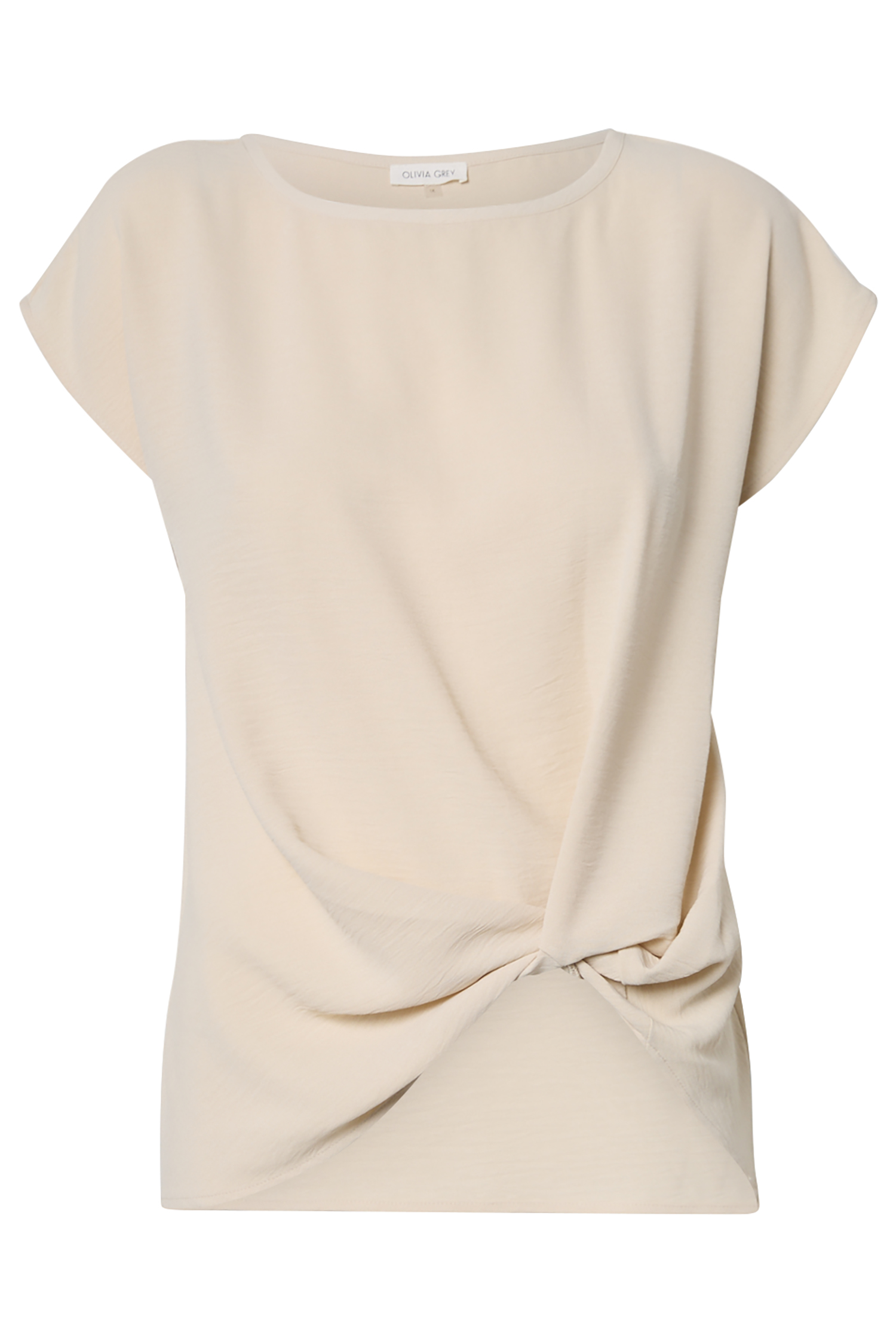 トップス NSRSK Front Twist Hem Top in Taupe XS - XL | DAILYLOOK