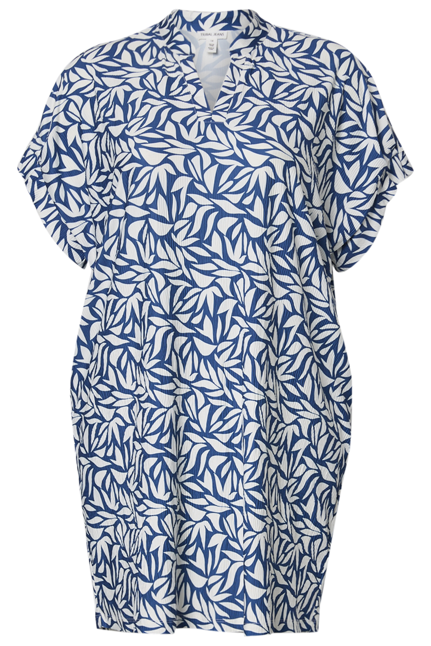 V-Neck Dress in Blue/White | DAILYLOOK