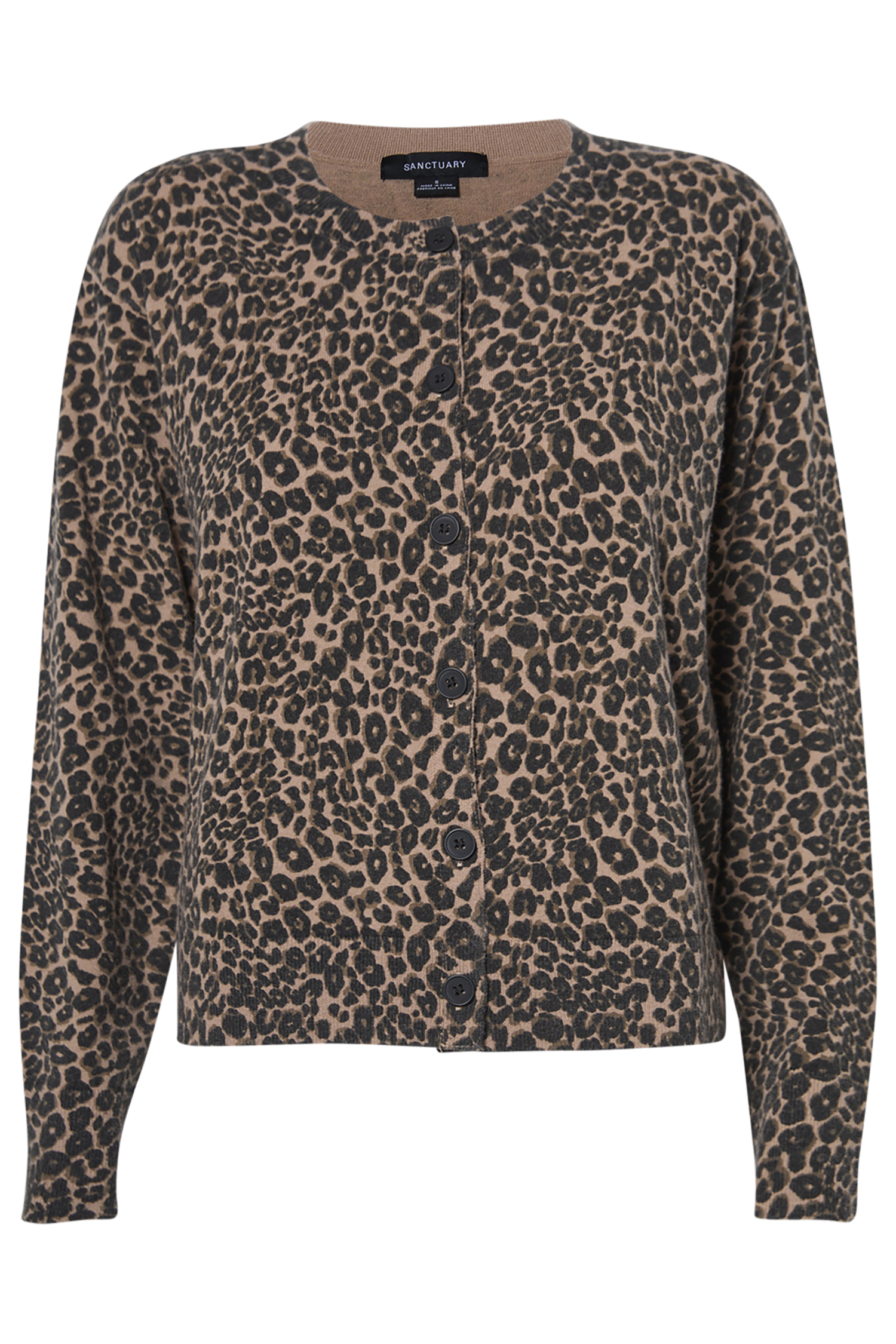 ジャンクジャーナル✢『Inner sanctuary♡』 Sanctuary Printed Crewneck Cardigan in Brown Multi M | DAILYLOOK