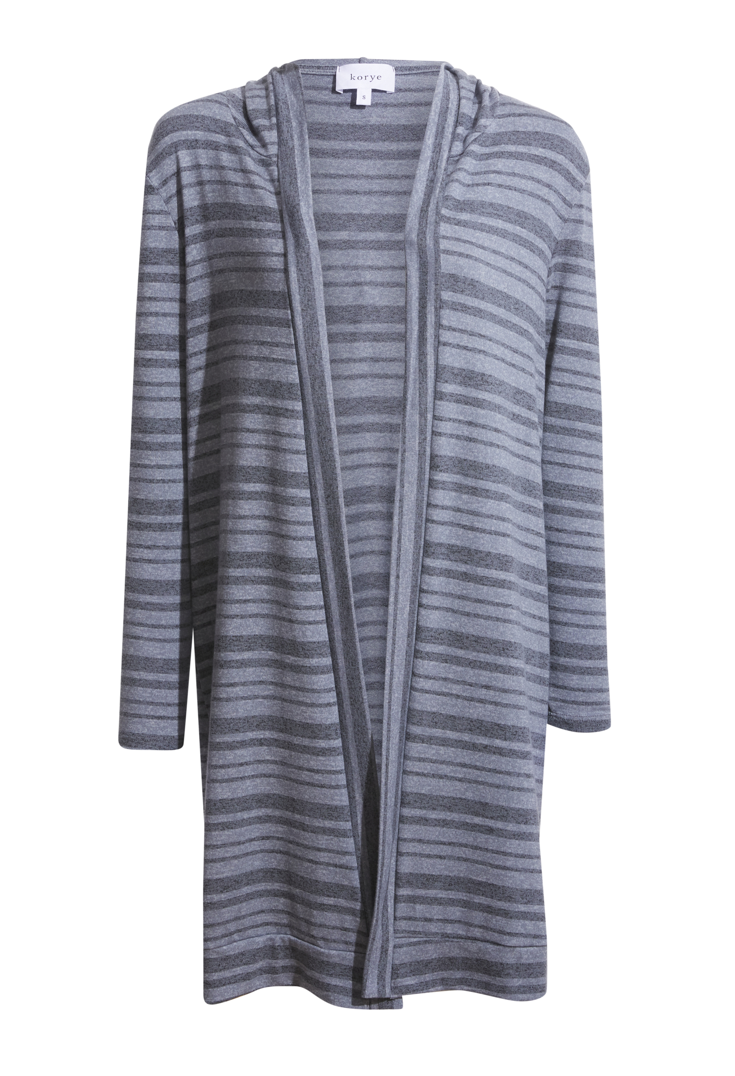 Faith Striped Hooded Cardigan in Navy 