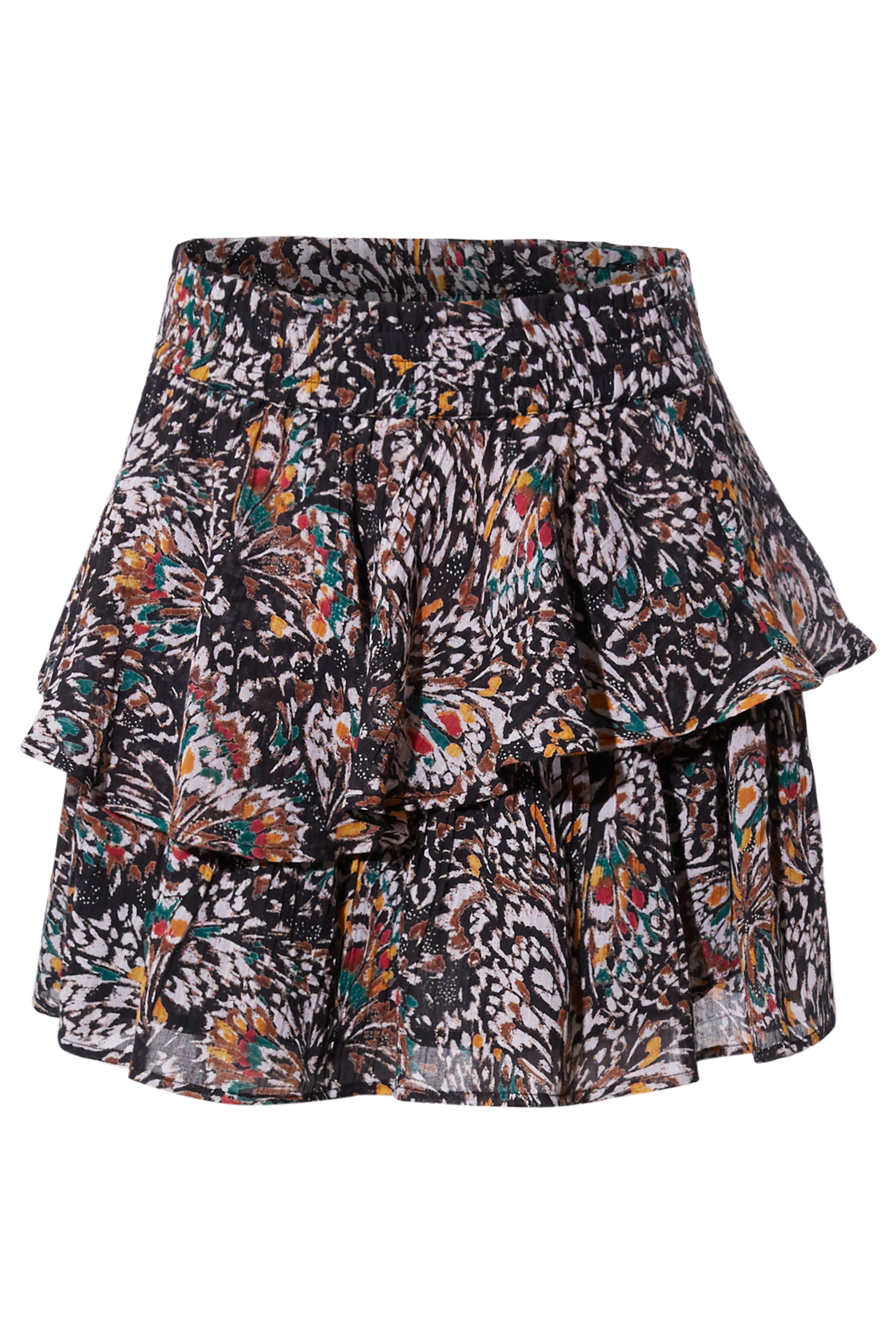 Butterfly Print Tiered Skirt
