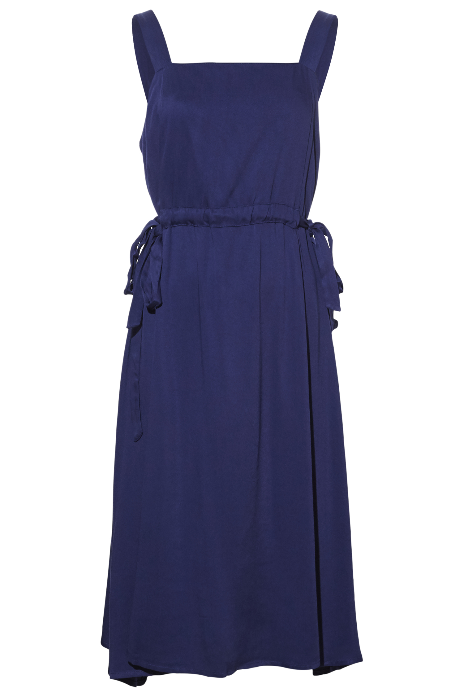 knee length dresses for ladies Puff Short Sleeve Square Neck Midi Dress – English Factory main image 1