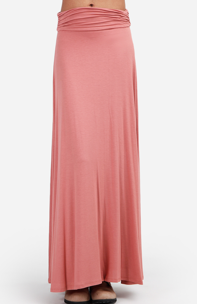 dusty pink maxi skirt