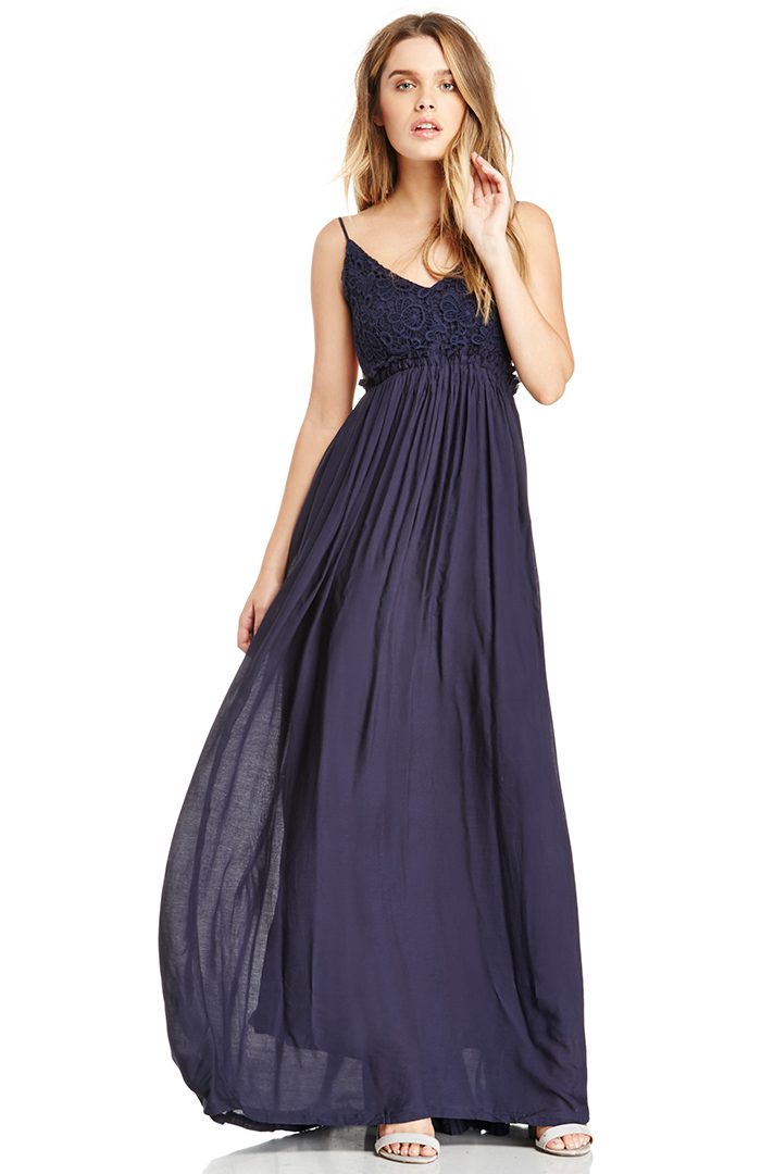 elastic bodice maxi dress