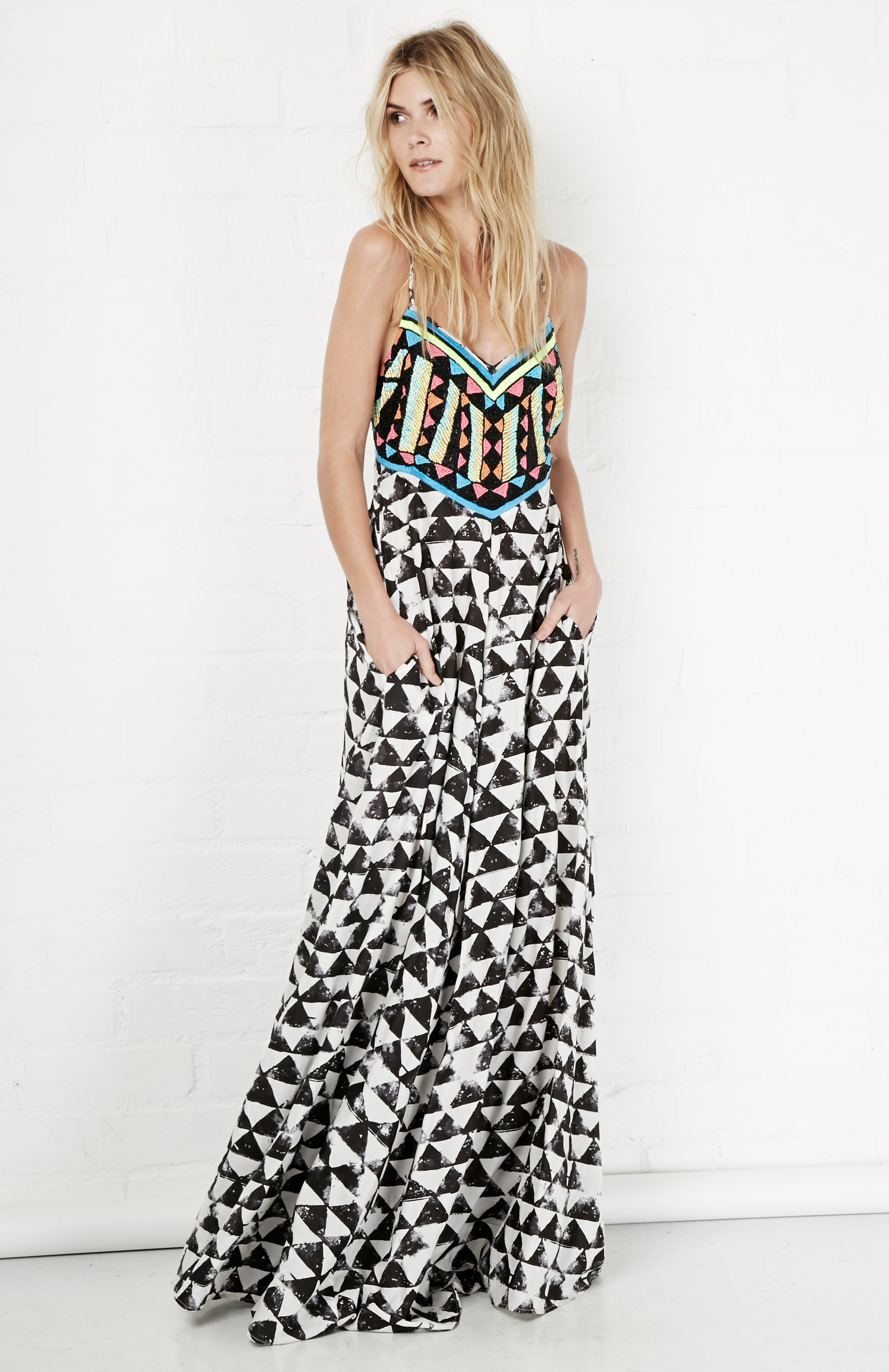Mara Hoffman Embellished Maxi Dress in Floral Multi DAILYLOOK