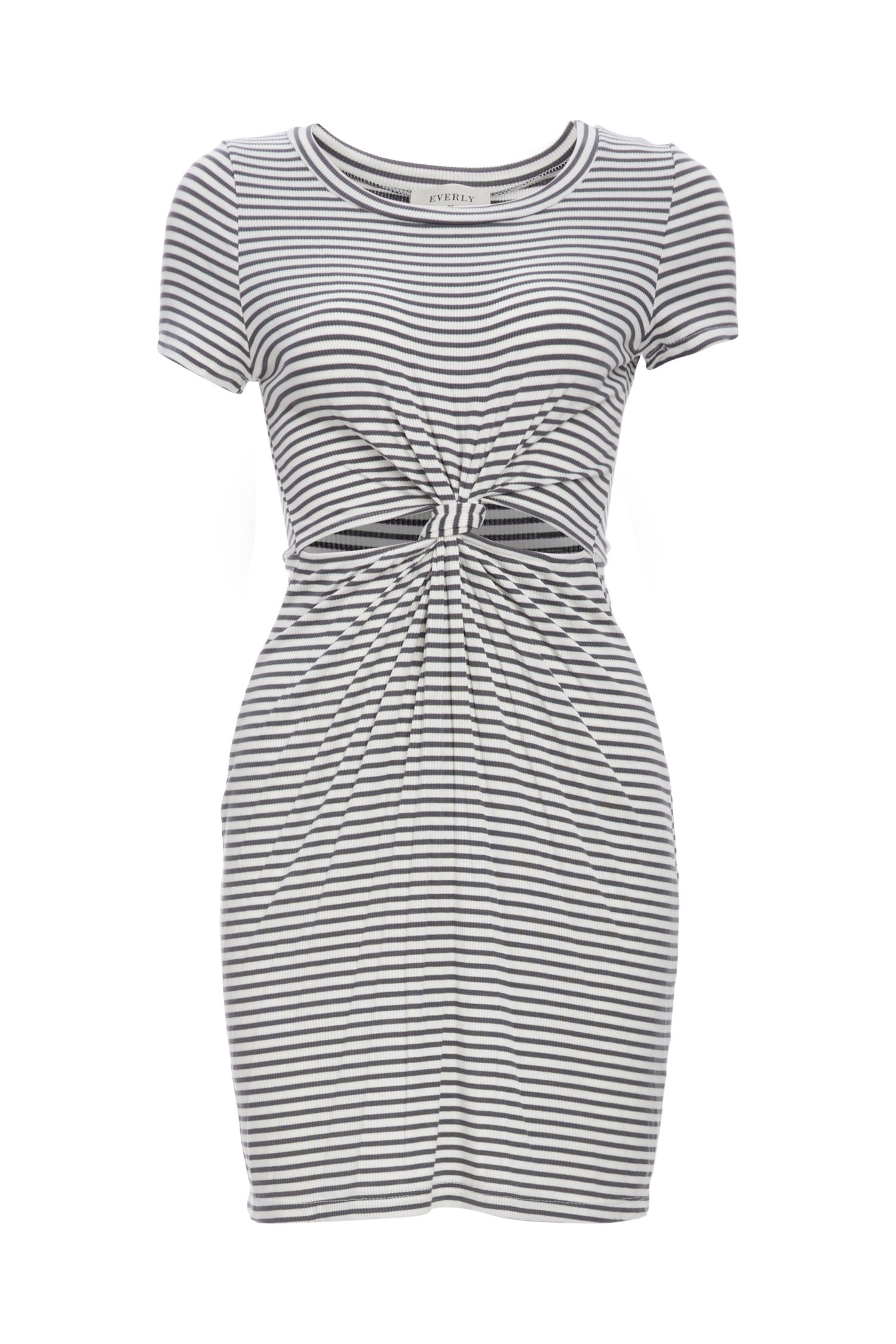 rib cut out dress