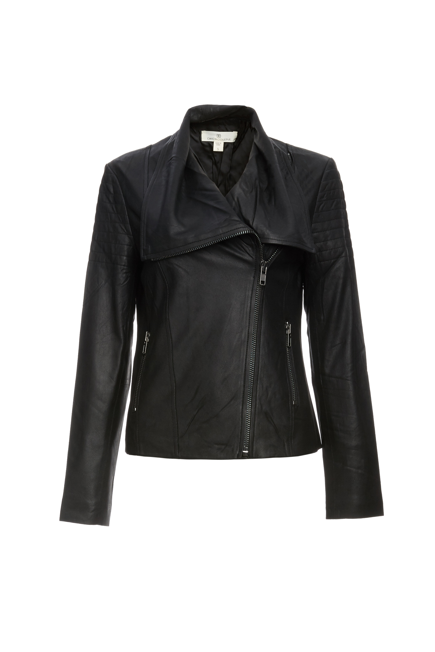 Dakota Collective Peyton Soft Leather Moto Jacket In Black Dailylook