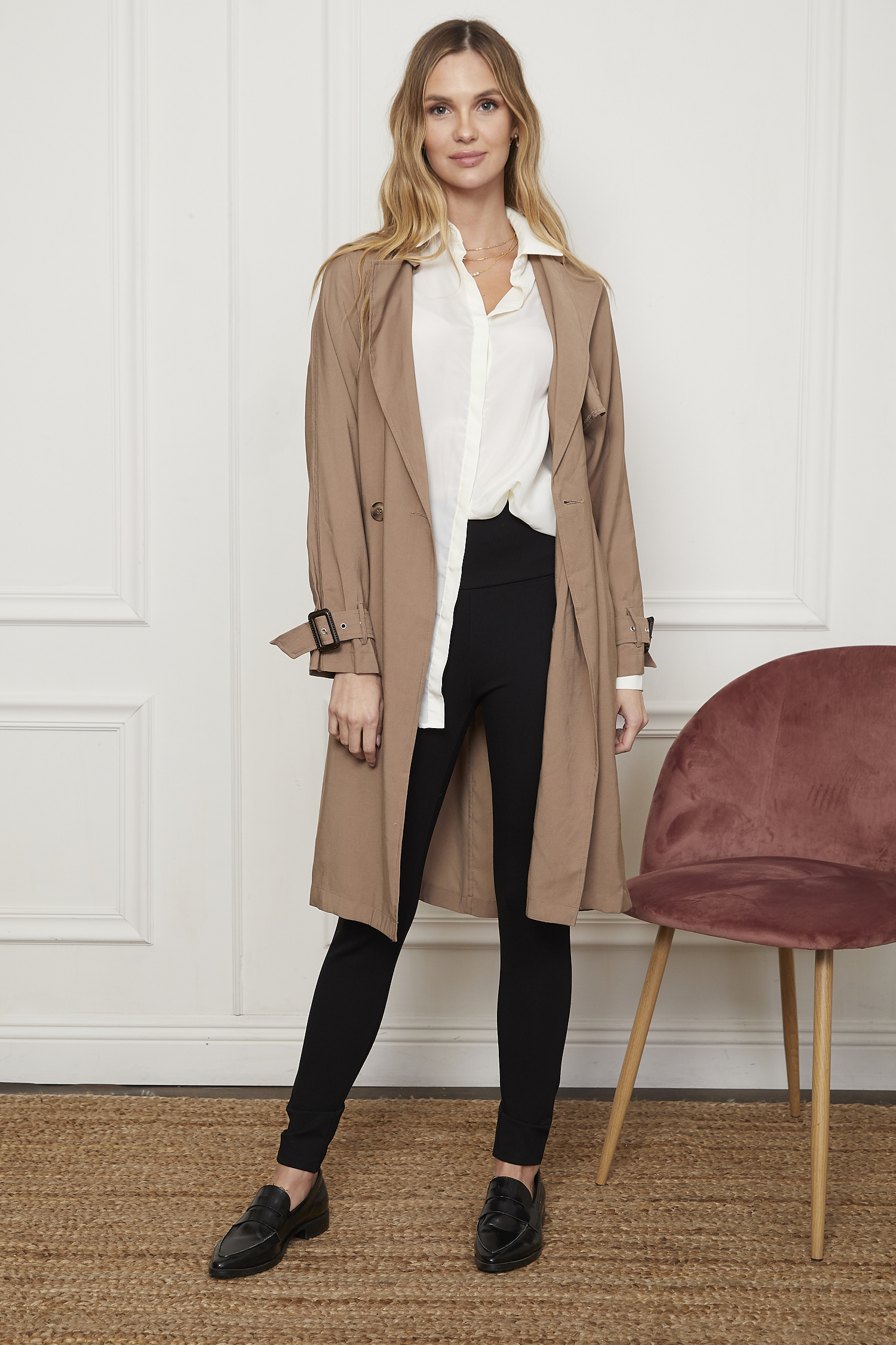 Double Breasted Lightweight Trench Coat