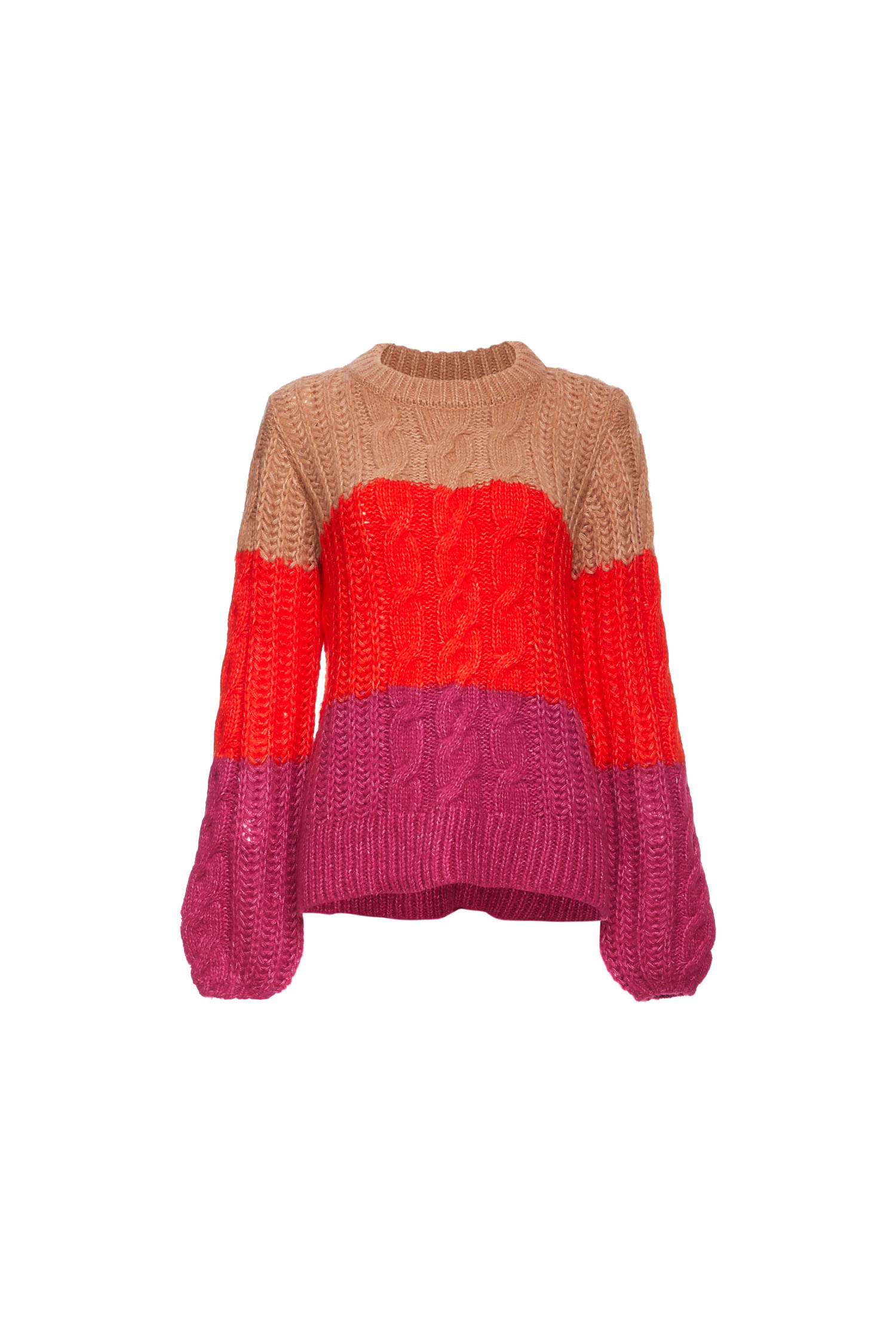 Vero Moda Round Neck Color Block Cable 