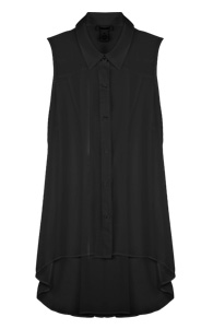 Sleeveless Button Down Top with Cinched Back