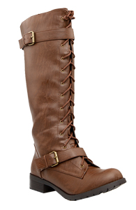 Below The Knee Lace Up Boot