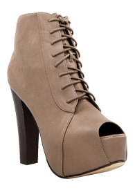 Lace Up Peep Toe Bootie