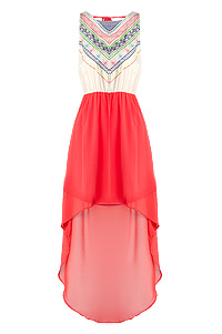 Embroidered High Low Dress