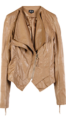 Double Collar Faux Leather Jacket