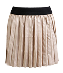 Pleated Leatherette Skirt