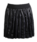 Pleated Leatherette Skirt