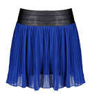 Pleated Skirt with Leather Waistband