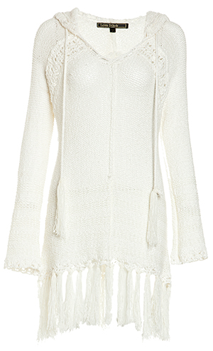 Open Knit Fringed Cover Up