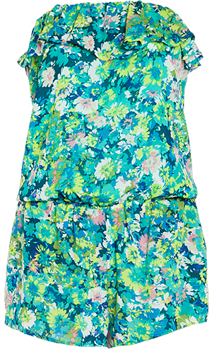 Lucca Couture Strapless Floral Romper