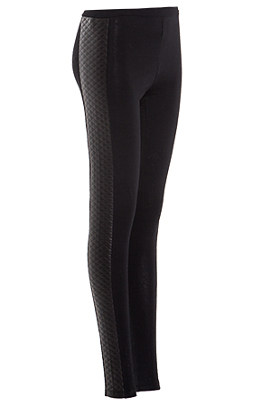 Glamorous Quilted Leatherette Panel Leggings
