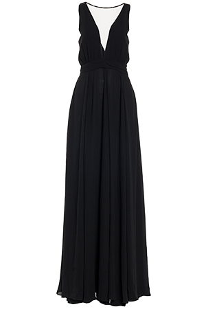 Plunging Chiffon Gown