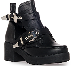 Utility Cutout Buckle Boots