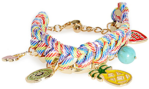 DAILYLOOK Rainbow Fruit Charm Bracelet