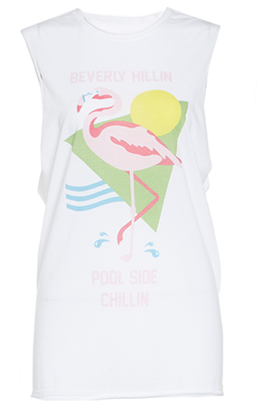 The Laundry Room Beverly Hillin Flamingo Muscle Tee