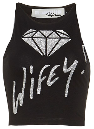 The Laundry Room Wifey Glitter Crop Top