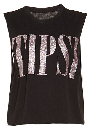 The Laundry Room Tipsi Glitter Crop Muscle Tee