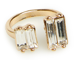 DAILYLOOK Double Crystal Wrap Ring