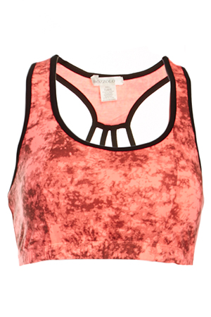 Strappy Back Marbled Neon Sports Bra