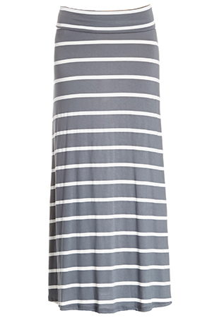 Striped Jersey Knit Maxi Skirt