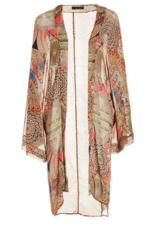 Tribal Feather Print Kimono