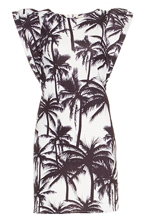 Palm Tree Print Shift Dress