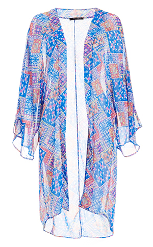 Patchwork Print Kimono